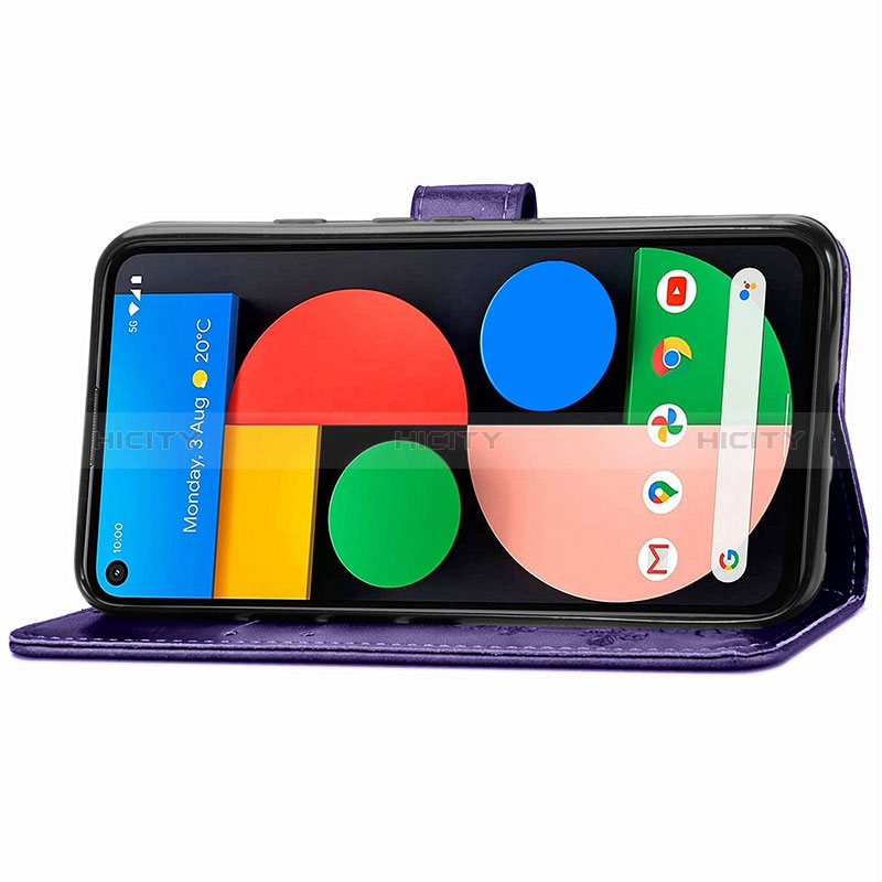 Funda de Cuero Cartera con Soporte Flores Carcasa para Google Pixel 5