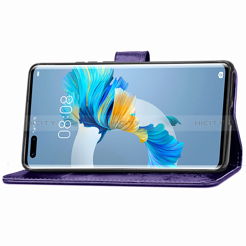 Funda de Cuero Cartera con Soporte Flores Carcasa para Huawei Mate 40 Pro