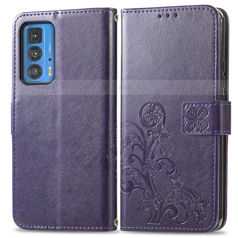 Funda de Cuero Cartera con Soporte Flores Carcasa para Motorola Moto Edge 20 Pro 5G