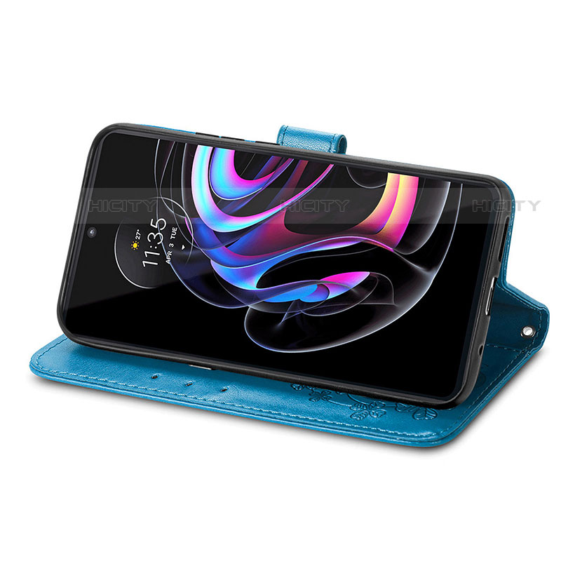 Funda de Cuero Cartera con Soporte Flores Carcasa para Motorola Moto Edge 20 Pro 5G