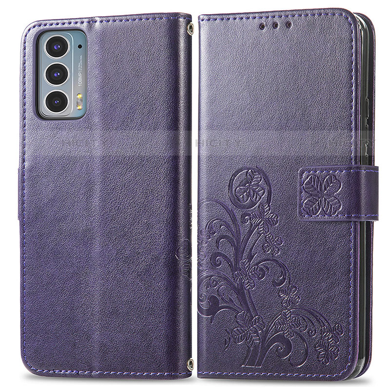 Funda de Cuero Cartera con Soporte Flores Carcasa para Motorola Moto Edge Lite 5G