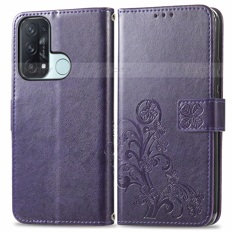 Funda de Cuero Cartera con Soporte Flores Carcasa para Oppo Reno5 A