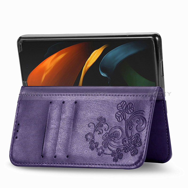 Funda de Cuero Cartera con Soporte Flores Carcasa para Samsung Galaxy Z Fold3 5G