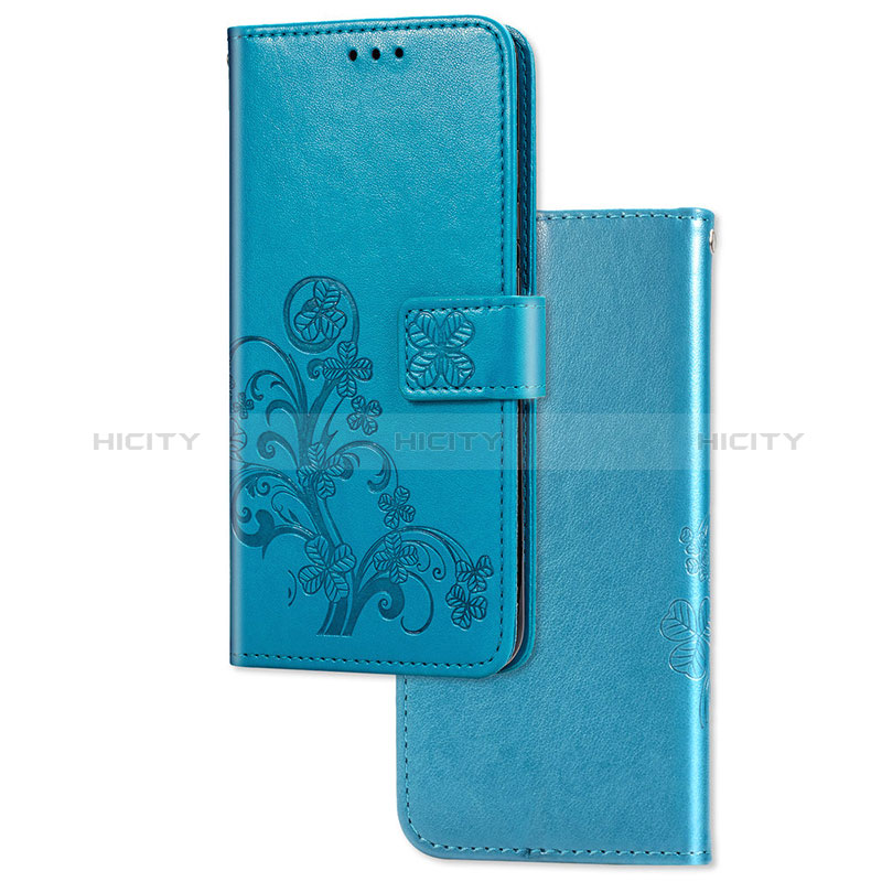 Funda de Cuero Cartera con Soporte Flores Carcasa para Sony Xperia 1 Azul