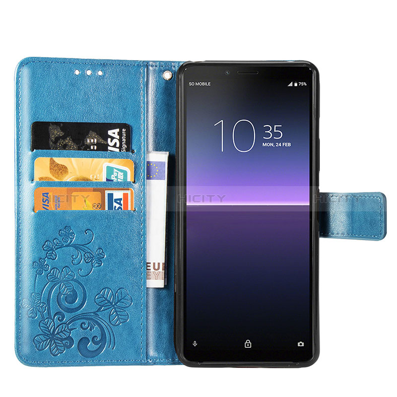 Funda de Cuero Cartera con Soporte Flores Carcasa para Sony Xperia 10 II