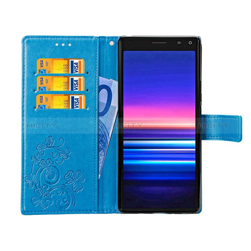 Funda de Cuero Cartera con Soporte Flores Carcasa para Sony Xperia 8 Lite