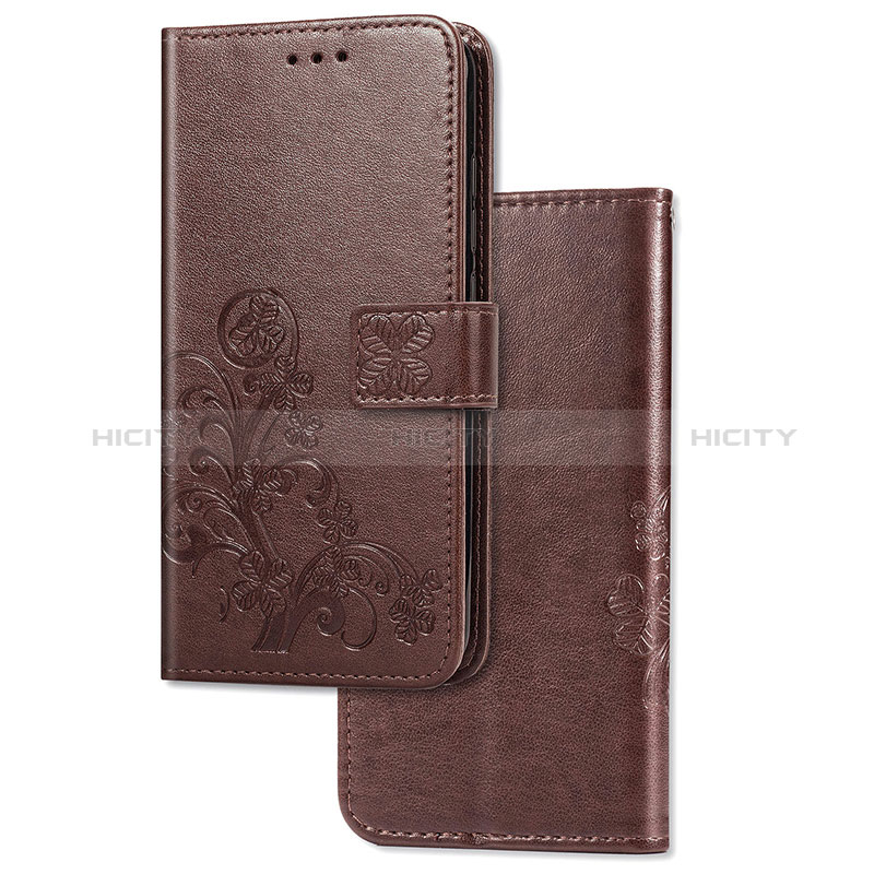 Funda de Cuero Cartera con Soporte Flores Carcasa para Sony Xperia L3 Marron