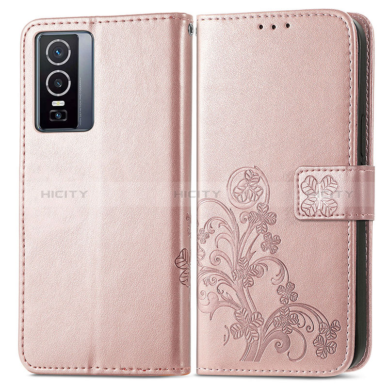 Funda de Cuero Cartera con Soporte Flores Carcasa para Vivo Y76 5G