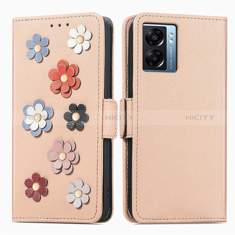 Funda de Cuero Cartera con Soporte Flores Carcasa S02D para Realme Narzo 50 5G