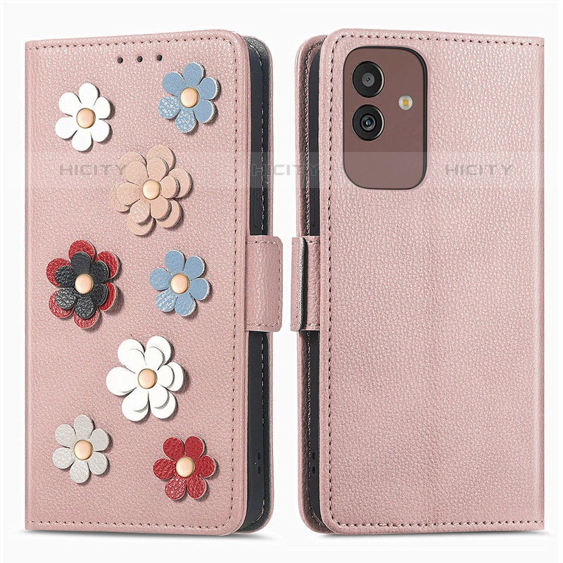 Funda de Cuero Cartera con Soporte Flores Carcasa S02D para Samsung Galaxy M13 5G