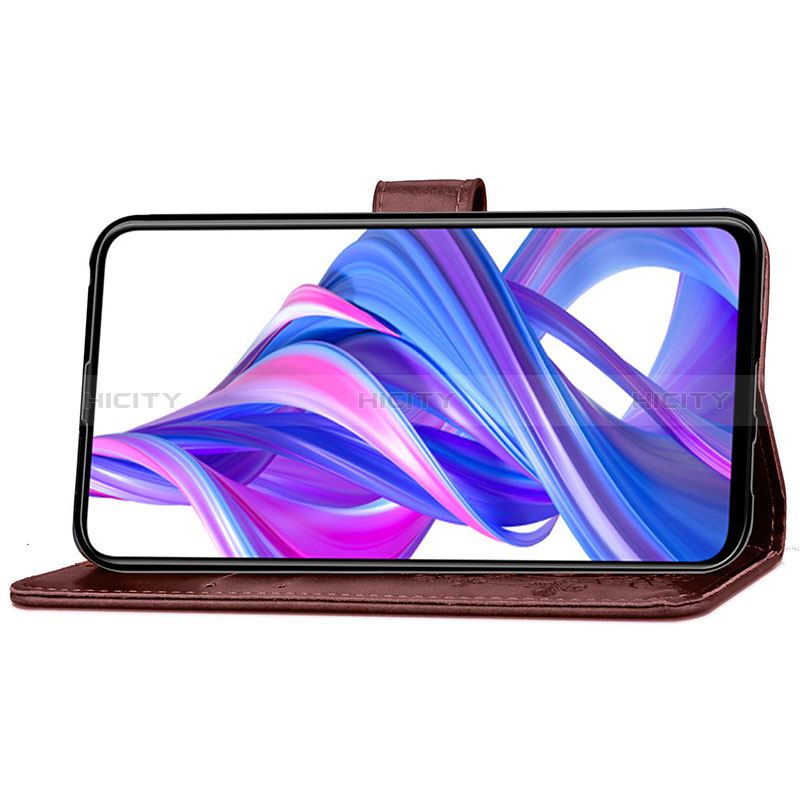 Funda de Cuero Cartera con Soporte Flores Carcasa S03D para Huawei Honor 9X