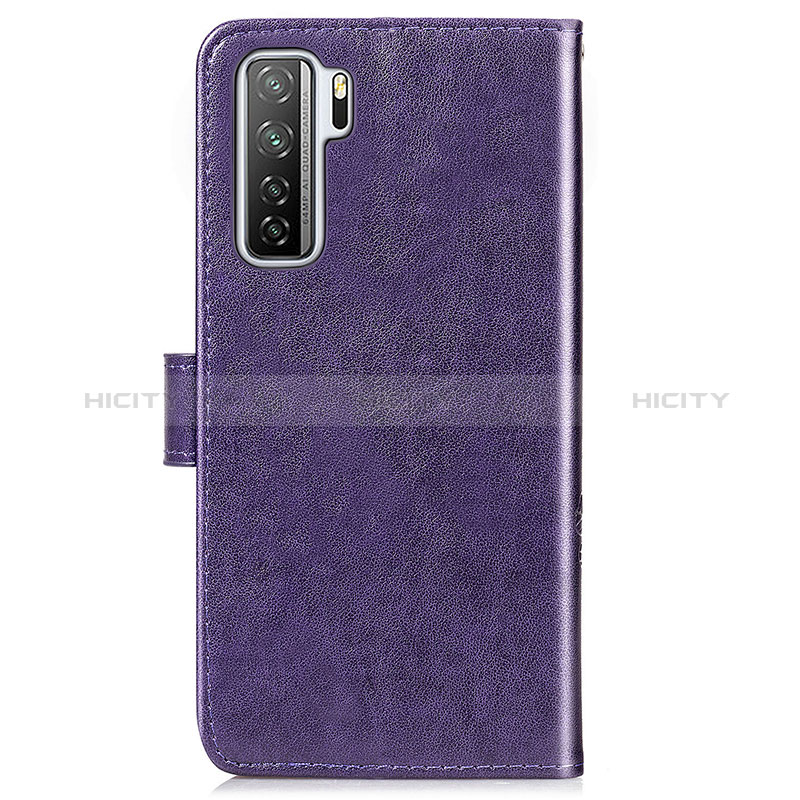 Funda de Cuero Cartera con Soporte Flores Carcasa S03D para Huawei Nova 7 SE 5G