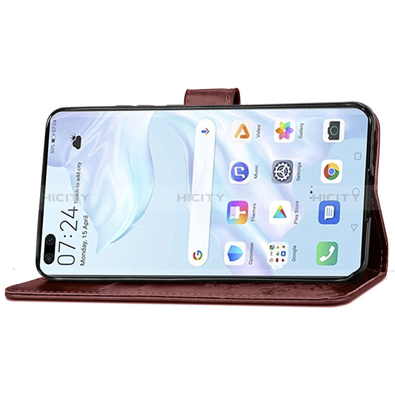 Funda de Cuero Cartera con Soporte Flores Carcasa S03D para Huawei P40