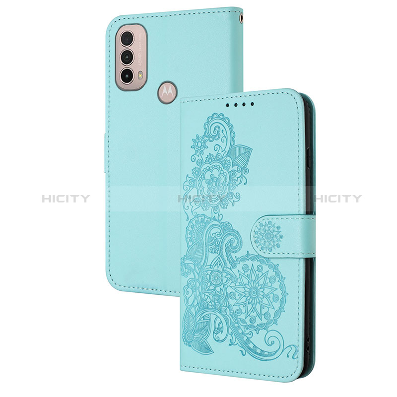 Funda de Cuero Cartera con Soporte Flores Carcasa Y01X para Motorola Moto E40