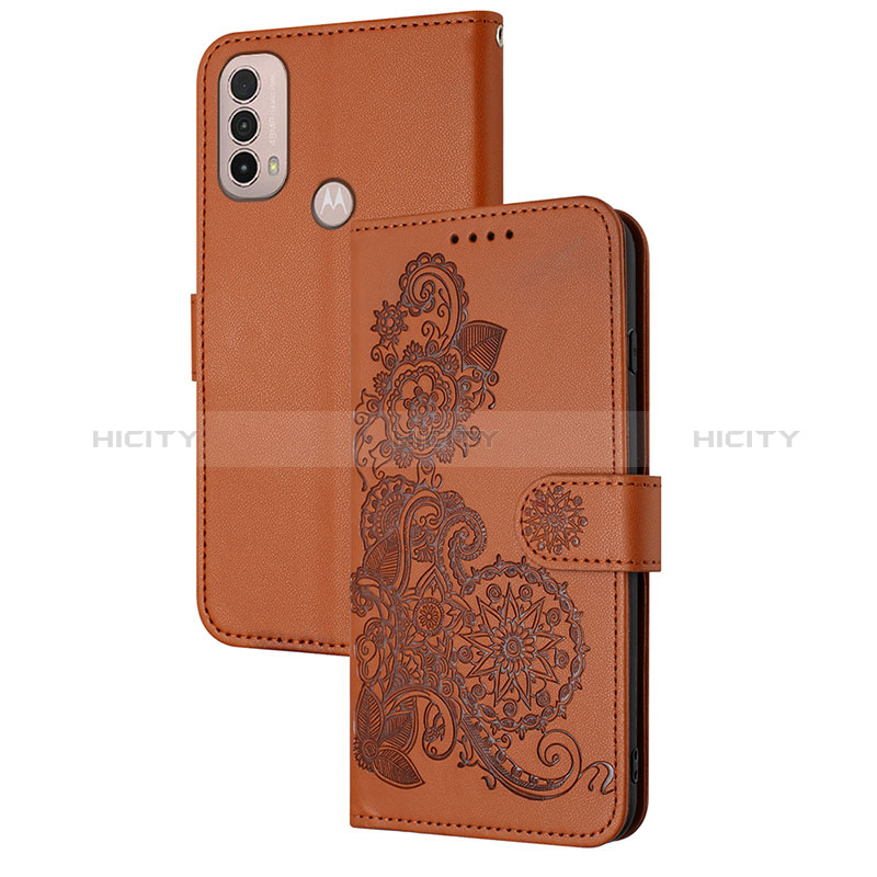 Funda de Cuero Cartera con Soporte Flores Carcasa Y01X para Motorola Moto E40