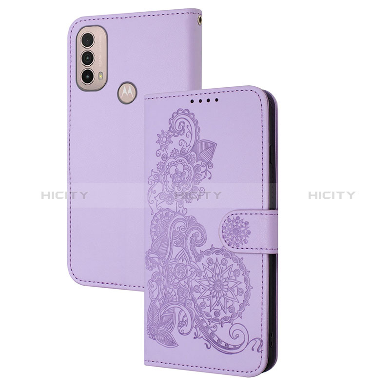 Funda de Cuero Cartera con Soporte Flores Carcasa Y01X para Motorola Moto E40