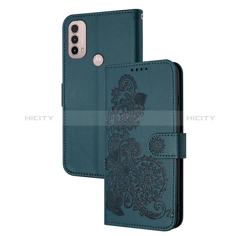 Funda de Cuero Cartera con Soporte Flores Carcasa Y01X para Motorola Moto E40