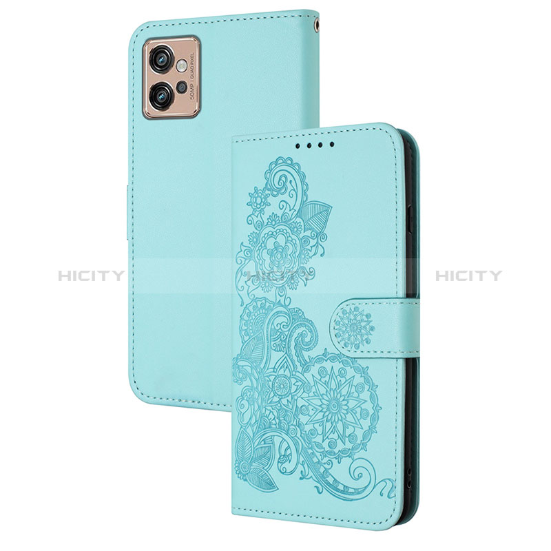 Funda de Cuero Cartera con Soporte Flores Carcasa Y01X para Motorola Moto G32