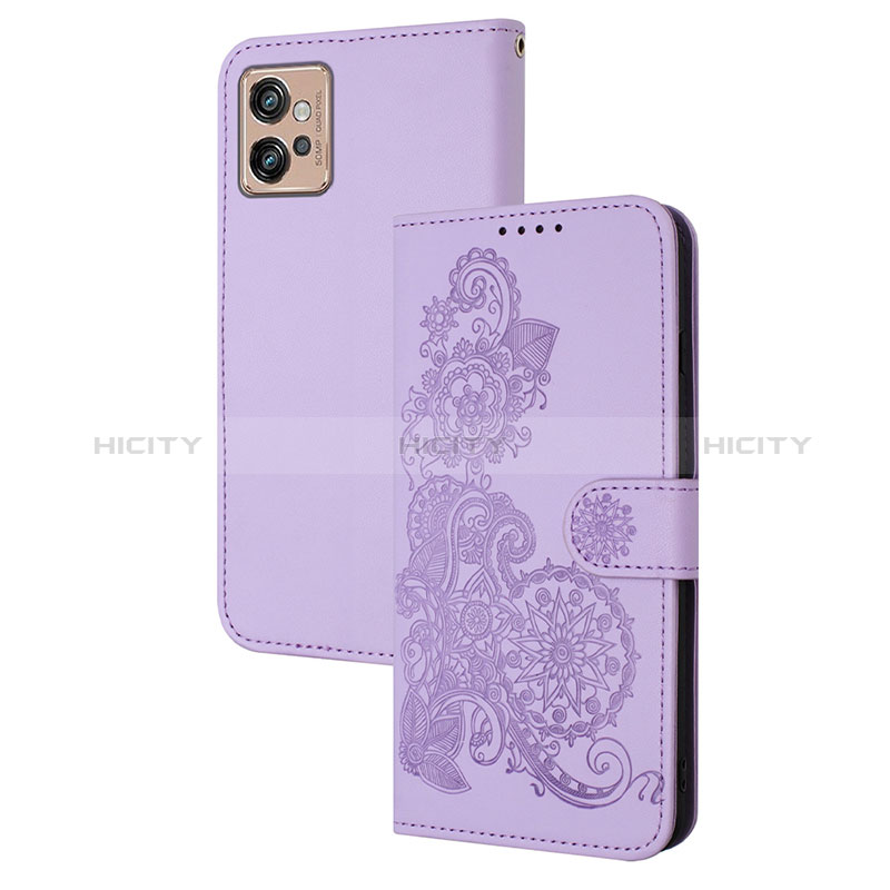 Funda de Cuero Cartera con Soporte Flores Carcasa Y01X para Motorola Moto G32