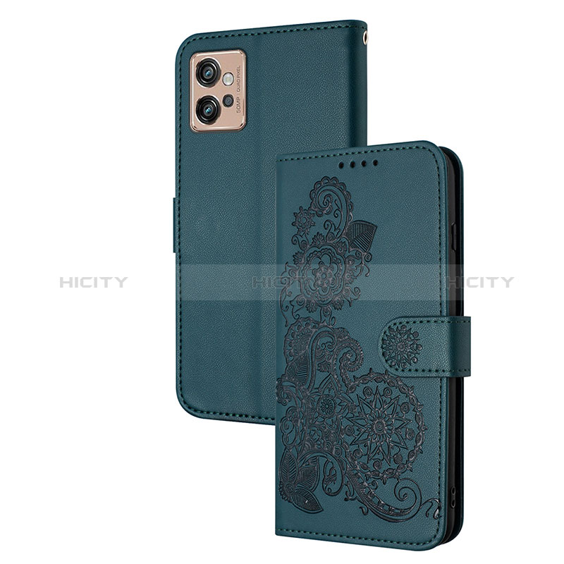 Funda de Cuero Cartera con Soporte Flores Carcasa Y01X para Motorola Moto G32