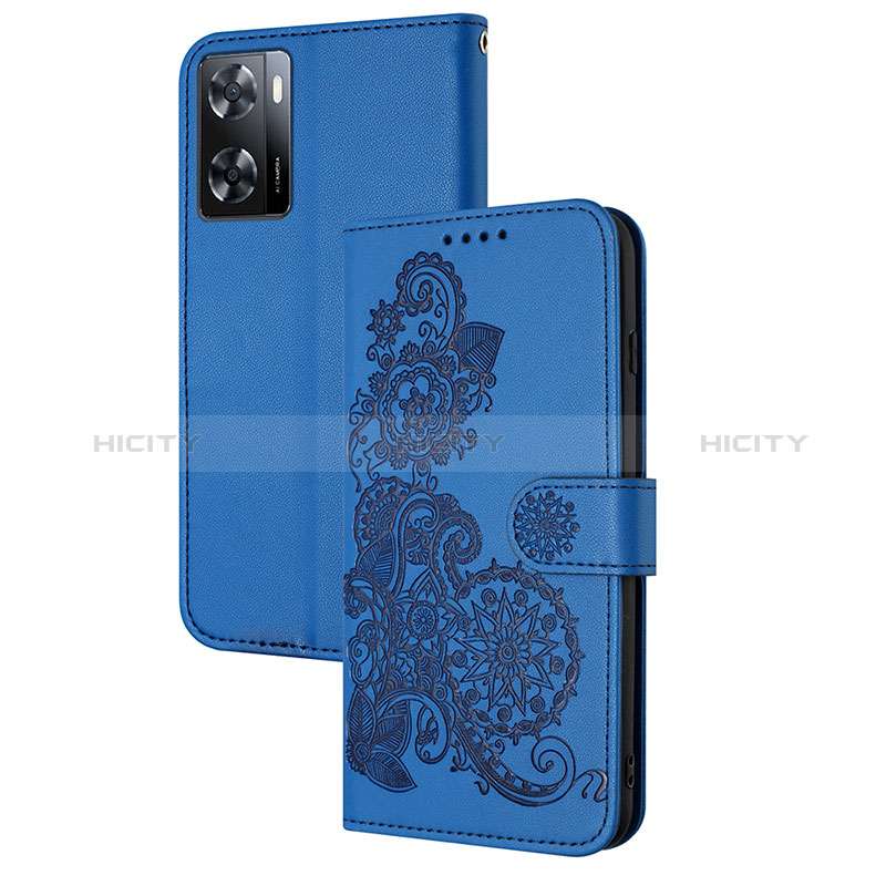 Funda de Cuero Cartera con Soporte Flores Carcasa Y01X para Oppo A57 4G