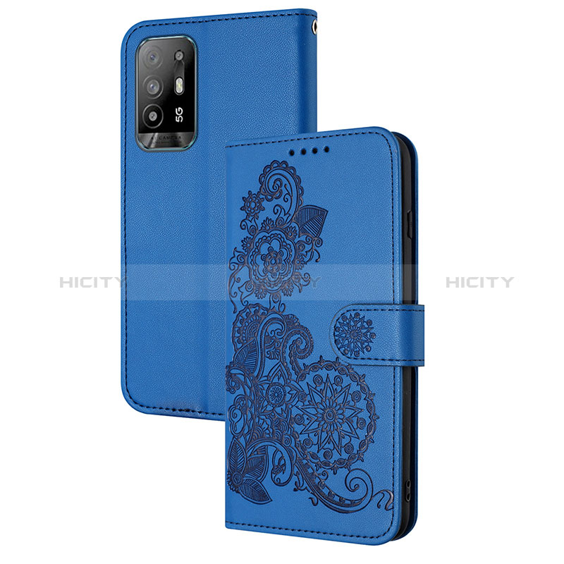 Funda de Cuero Cartera con Soporte Flores Carcasa Y01X para Oppo A94 5G