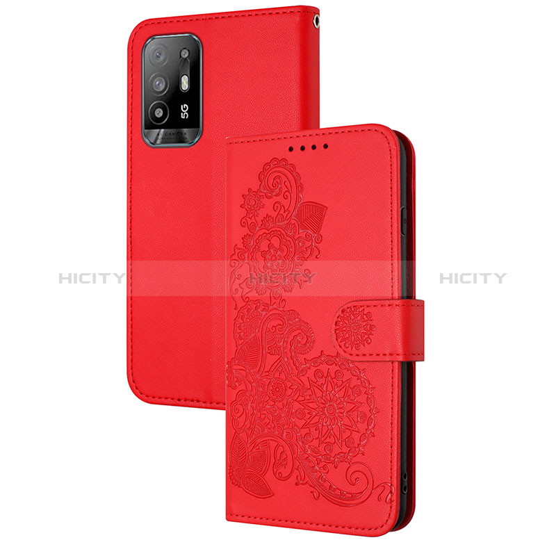 Funda de Cuero Cartera con Soporte Flores Carcasa Y01X para Oppo A94 5G