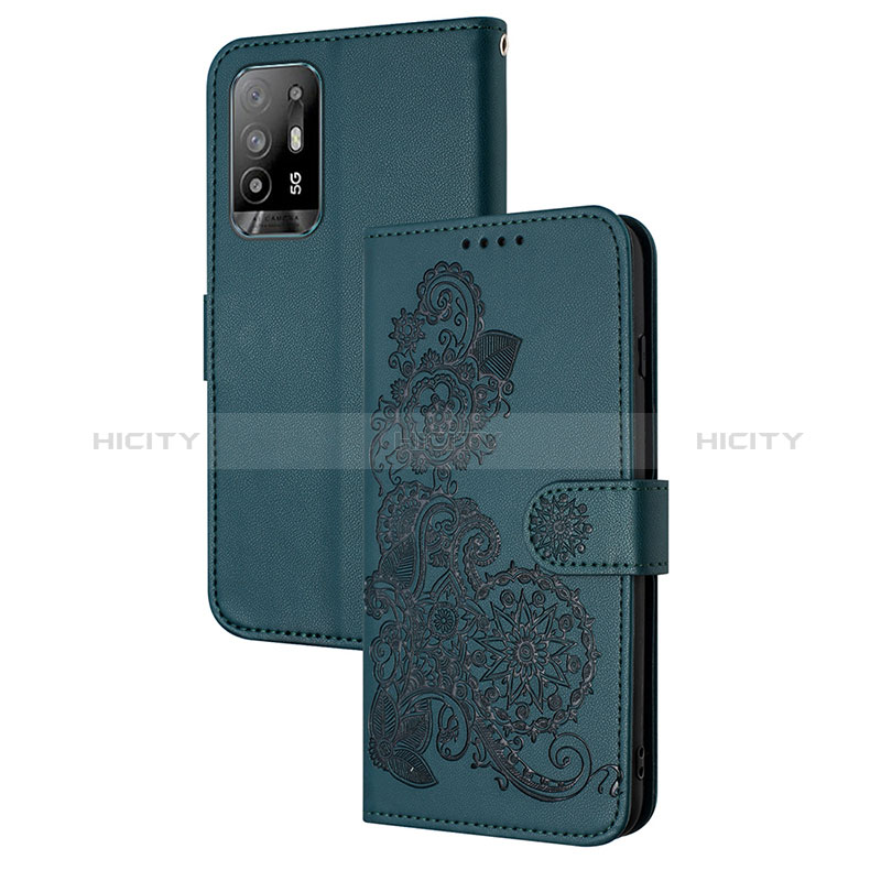 Funda de Cuero Cartera con Soporte Flores Carcasa Y01X para Oppo A94 5G