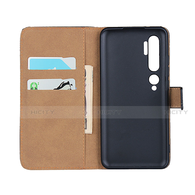 Funda de Cuero Cartera con Soporte K01 para Xiaomi Mi Note 10 Negro