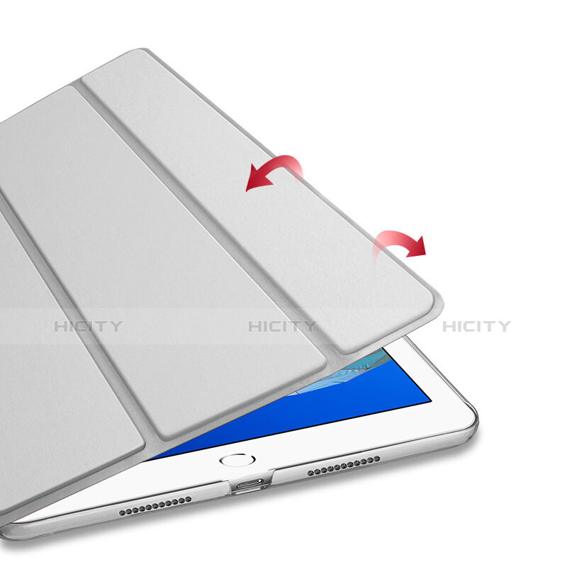 Funda de Cuero Cartera con Soporte L01 para Apple iPad Air 3 Plata