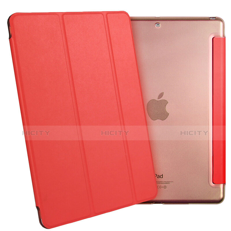 Funda de Cuero Cartera con Soporte L01 para Apple iPad Air Rojo