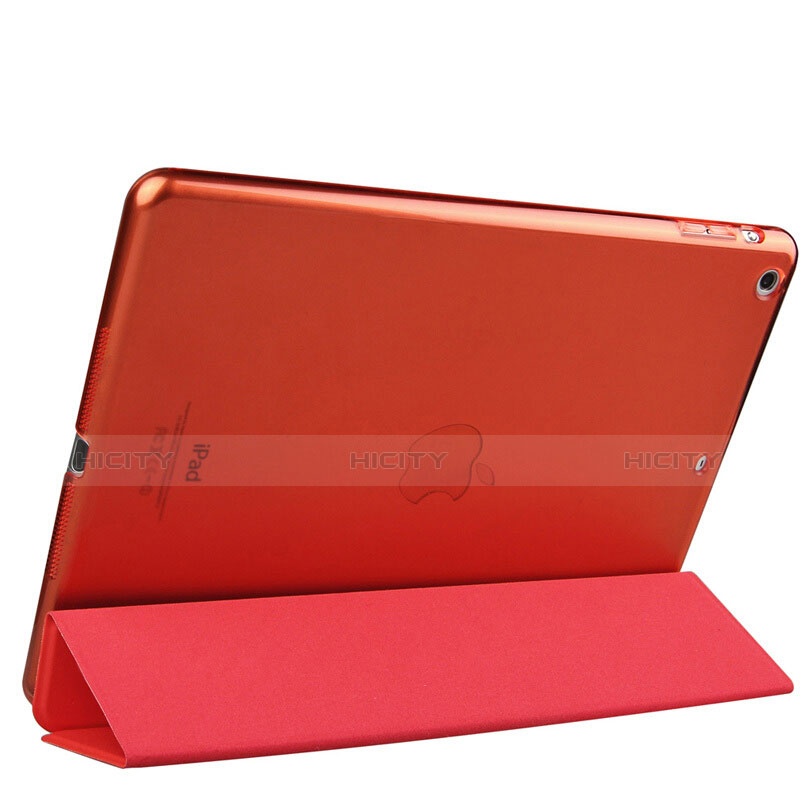 Funda de Cuero Cartera con Soporte L01 para Apple iPad Air Rojo