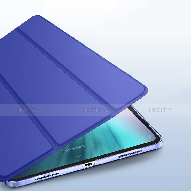 Funda de Cuero Cartera con Soporte L01 para Apple iPad Pro 12.9 (2018) Azul