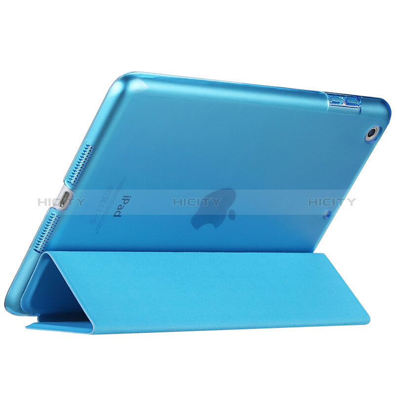 Funda de Cuero Cartera con Soporte L01 para Apple New iPad 9.7 (2018) Azul Cielo