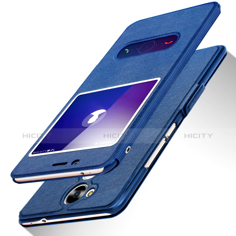 Funda de Cuero Cartera con Soporte L01 para Huawei Honor 6C Pro Azul