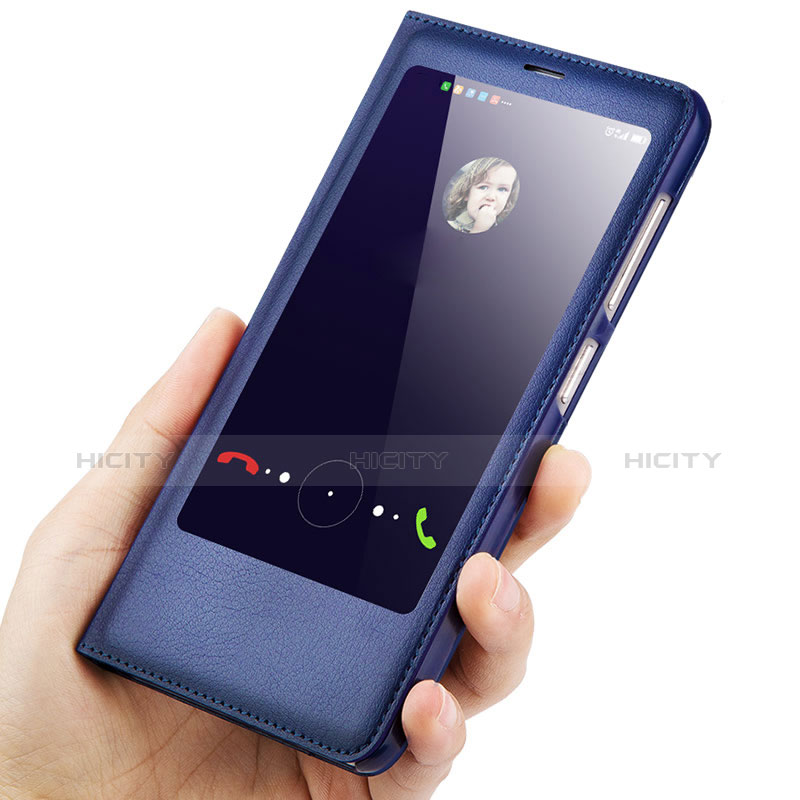 Funda de Cuero Cartera con Soporte L01 para Huawei Honor 8 Pro Azul
