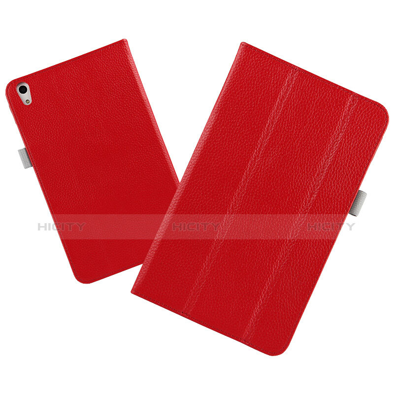 Funda de Cuero Cartera con Soporte L01 para Huawei Honor Pad 2 Rojo