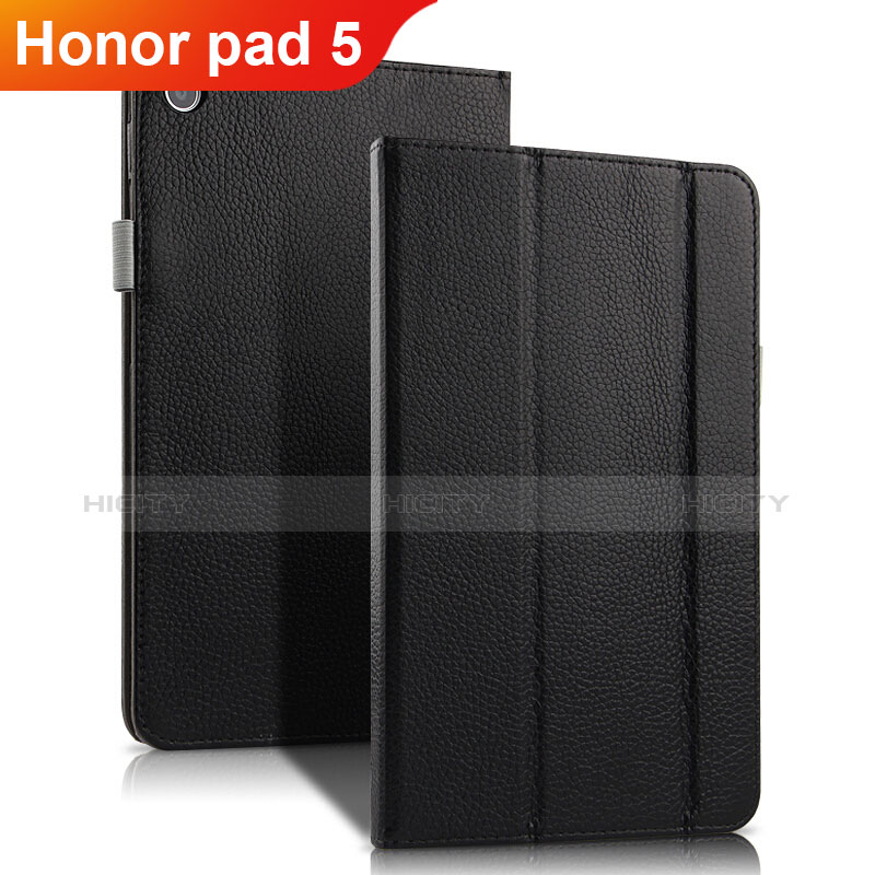 Funda de Cuero Cartera con Soporte L01 para Huawei Honor Pad 5 8.0 Negro