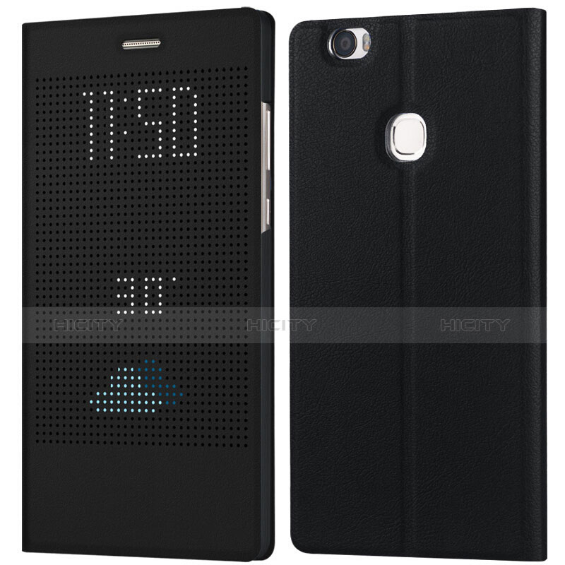 Funda de Cuero Cartera con Soporte L01 para Huawei Honor V8 Max Negro