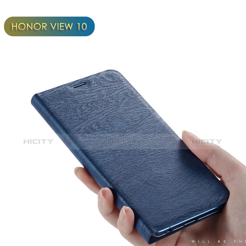 Funda de Cuero Cartera con Soporte L01 para Huawei Honor View 10 Azul
