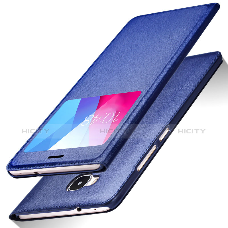 Funda de Cuero Cartera con Soporte L01 para Huawei Honor X5 Azul