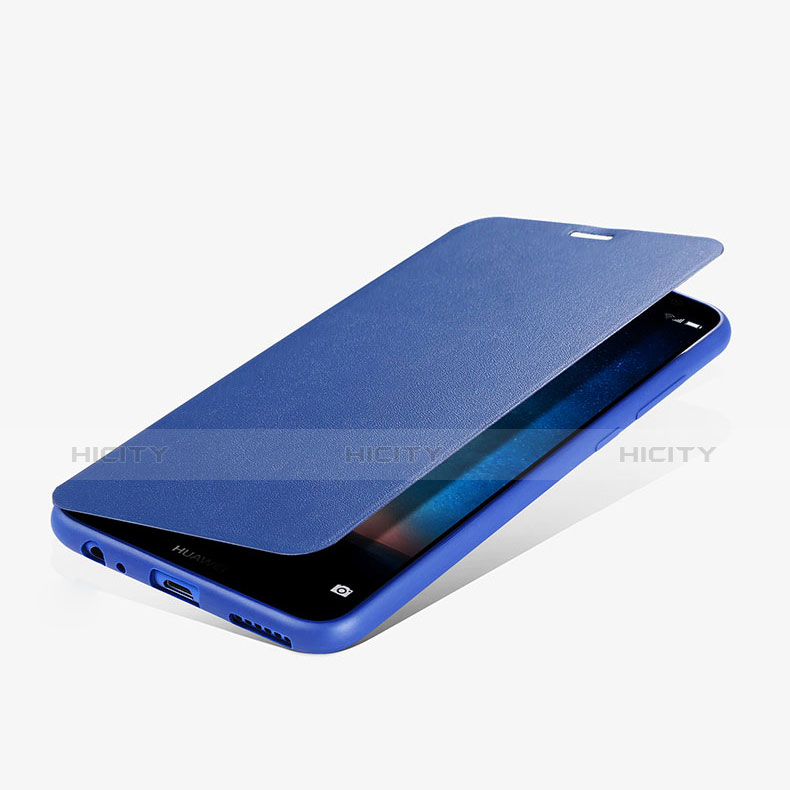 Funda de Cuero Cartera con Soporte L01 para Huawei Mate 10 Lite Azul