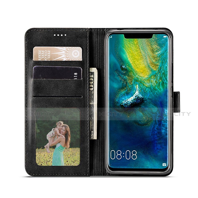 Funda de Cuero Cartera con Soporte L01 para Huawei Mate 30 Pro Negro