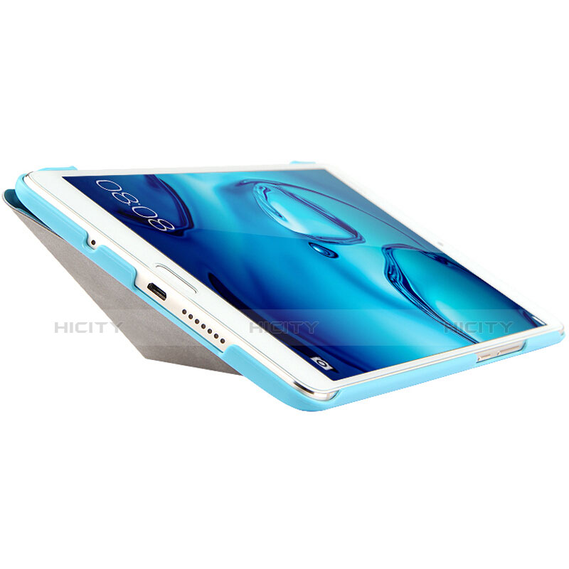 Funda de Cuero Cartera con Soporte L01 para Huawei MediaPad M3 Azul