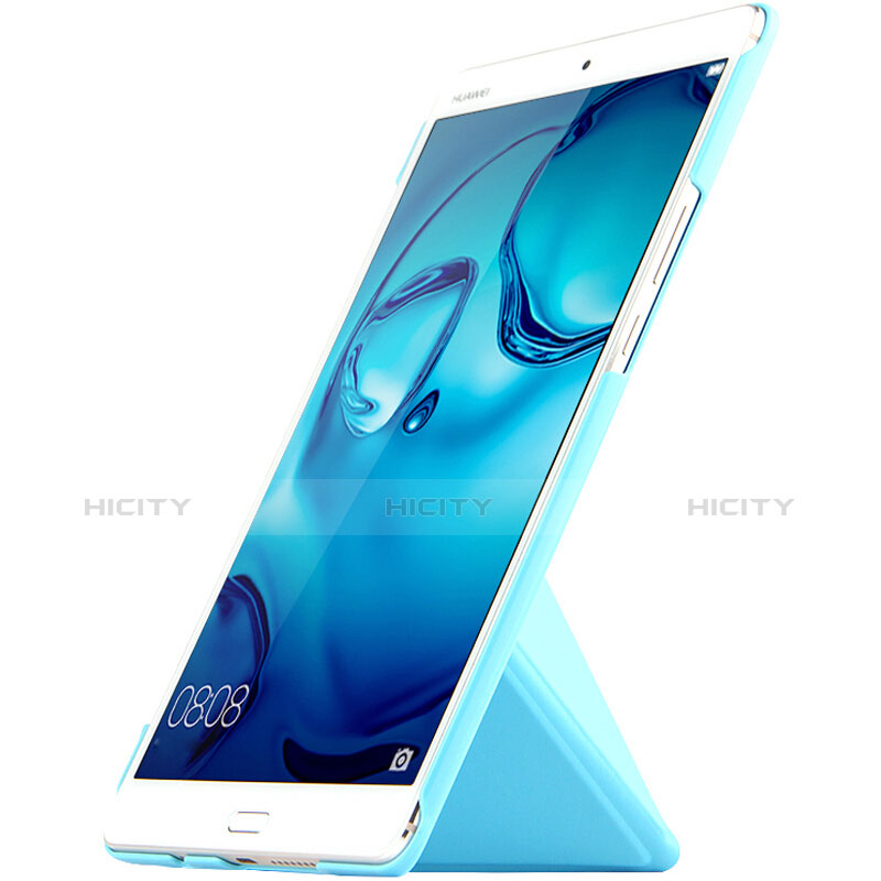 Funda de Cuero Cartera con Soporte L01 para Huawei MediaPad M3 Azul