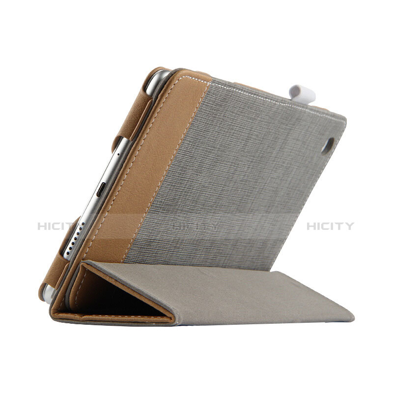 Funda de Cuero Cartera con Soporte L01 para Huawei MediaPad M3 Lite 8.0 CPN-W09 CPN-AL00 Gris