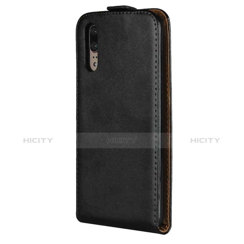 Funda de Cuero Cartera con Soporte L01 para Huawei P20 Negro