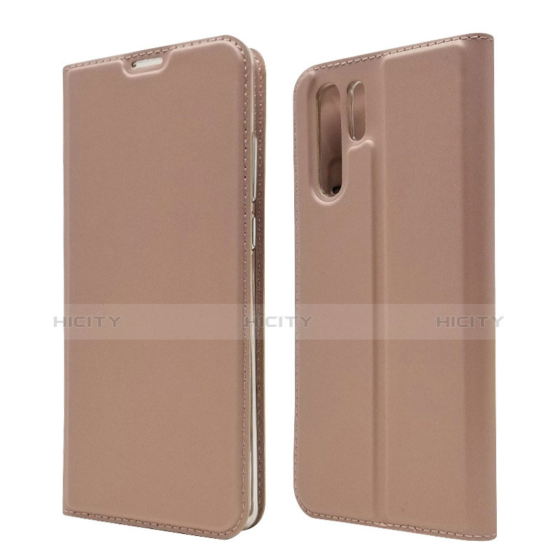 Funda de Cuero Cartera con Soporte L01 para Huawei P30 Pro Oro Rosa