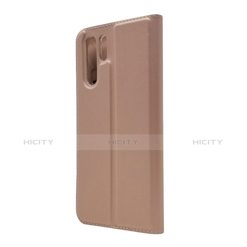 Funda de Cuero Cartera con Soporte L01 para Huawei P30 Pro Oro Rosa