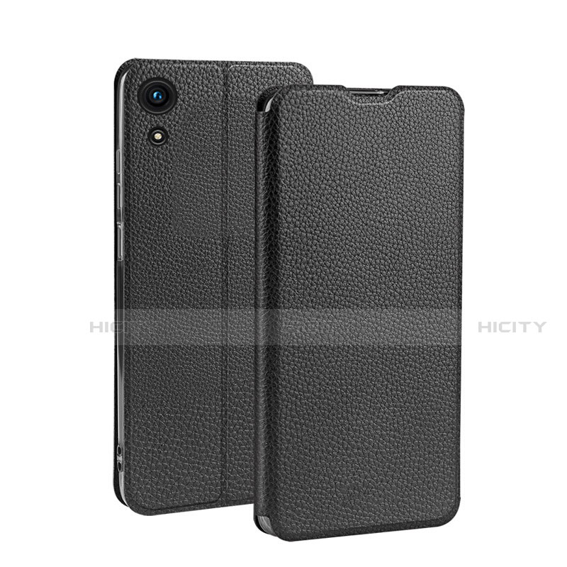 Funda de Cuero Cartera con Soporte L01 para Huawei Y6 Pro (2019) Negro